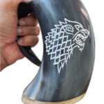 HR79 Lion Face Horn Mug