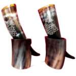 HR84 Set of Two Lion Face Horn