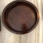 Dark Brown Round Shape wooden Tray