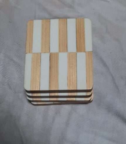 Table Coaster in White & Yellow Color