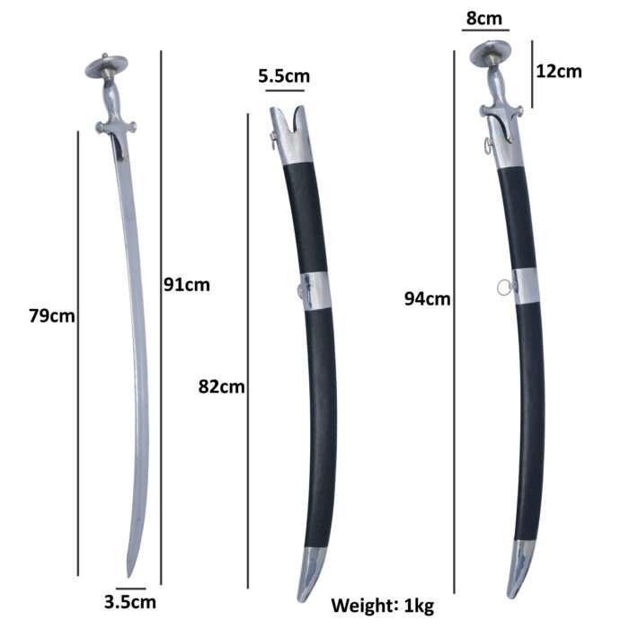 dimention copy SD125 Tega Sikh Silver Hilt Sword - Image 4