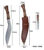 KH23 Tan Leather High Carbon Steel Khukri - Image 5