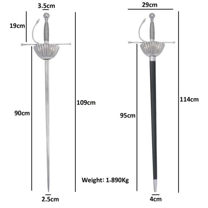 RP18 Fluted Cup Hilt Rapier - Image 8
