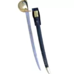 Naval Cutlass with etched Anchor Sign on Hilt ( 25 inches blade)