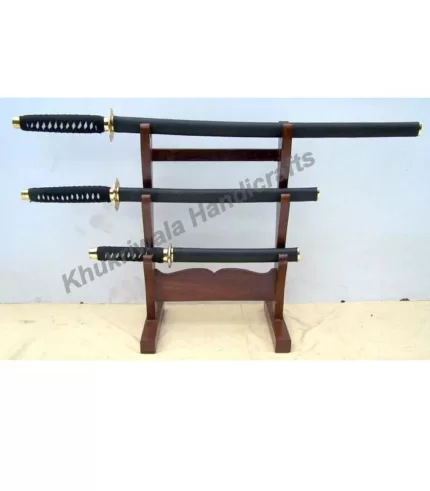 Japanese Samurai Set of 3 with Stand