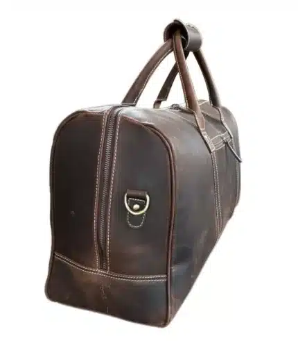 Waxy crunchy duffle luggage leather bag