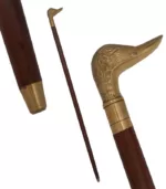 WS21 Duck Polished Brass Handle Walking Stick - Image 5