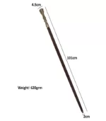 WS19 Brass Long Handle Walking Stick - Image 5