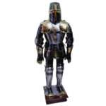 J99 Medieval Knight Suit Rust Black & Gold Temper Armor