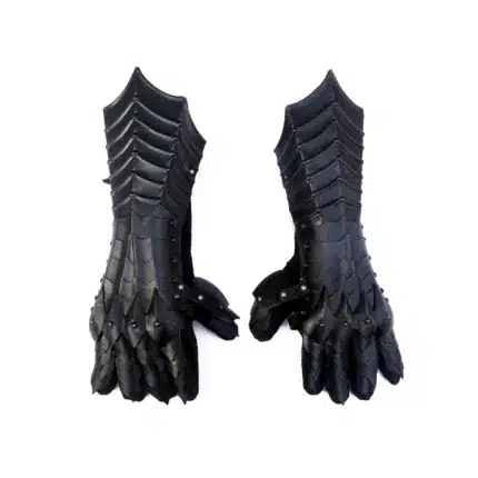 MRG01 Medieval Black Antique Finish Gauntlet (glove)