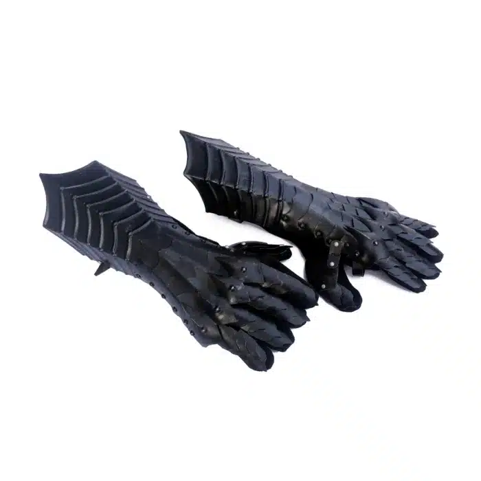 MRG01 Medieval Black Antique Finish Gauntlet (glove) - Image 2
