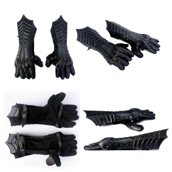 MRG01 Medieval Black Antique Finish Gauntlet (glove) - Image 7