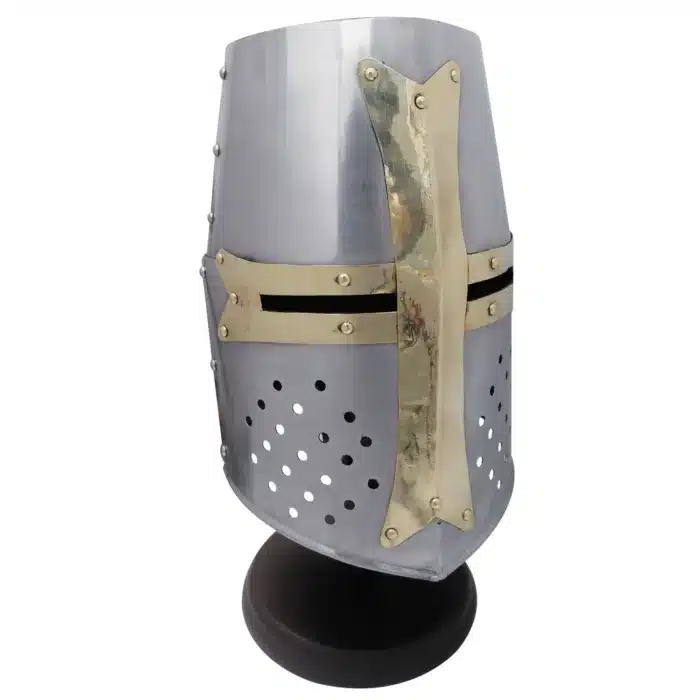 MRH03a Crusader Knight Helmet with Brass Cross MRH03 Crusader Knight Helmet with Brass Cross - Image 2