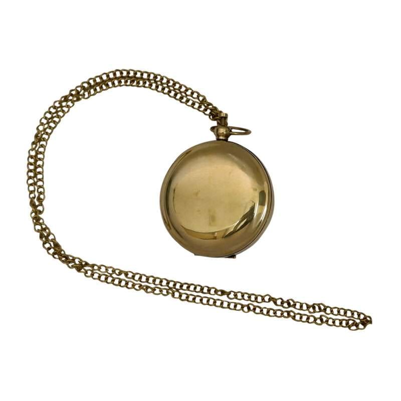 MRN02a Brass Sundial Compass Solid Brass Pocket Sundial Vintage Steampunk Accessary Home Decor Gift with Leather Bag with Chain
