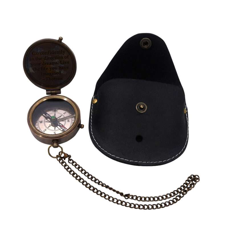 MRN03 Brass Compass with Leather Case Wintage Nautical Gift Item