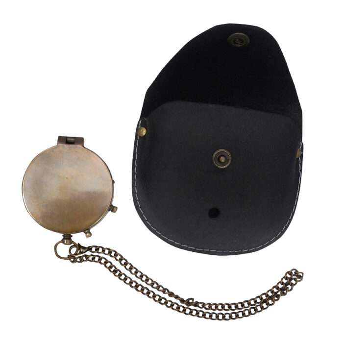 MRN03 Brass Compass with Leather Case - Image 2
