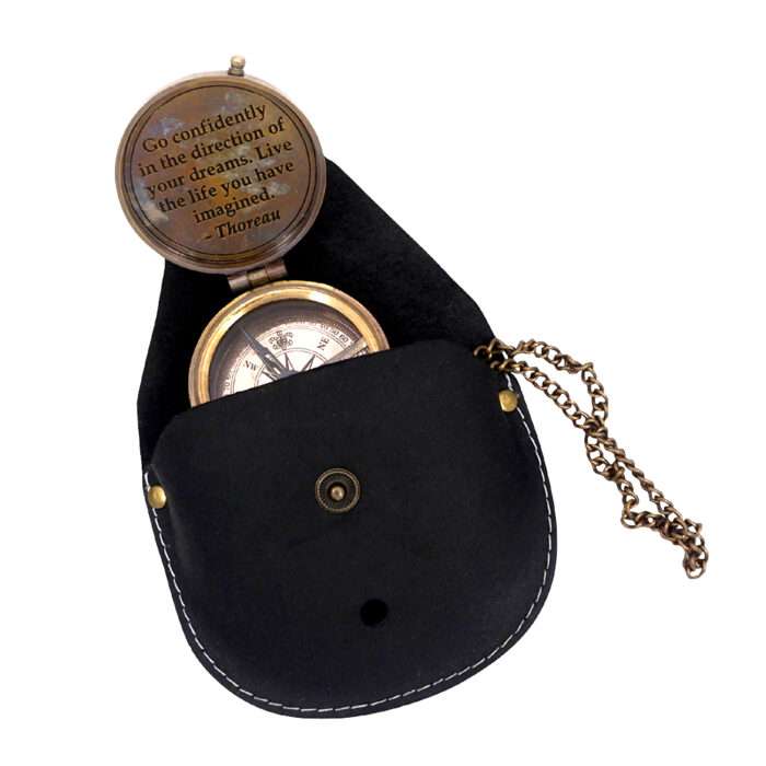 MRN03 Brass Compass with Leather Case - Image 3