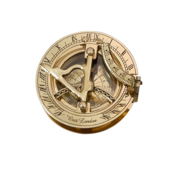 MRN05 Authentic Wintage Style Brass Pocket Sun Dial Campass - Image 2