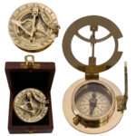 MRN05 Authentic Wintage Style Brass Pocket Sun Dial Campass - Image 6