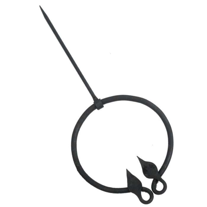MRPin01 Hand-Forged Black Iron Double Leaf Brooch - Image 2