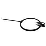 MRPin01 Hand-Forged Black Iron Double Leaf Brooch - Image 3