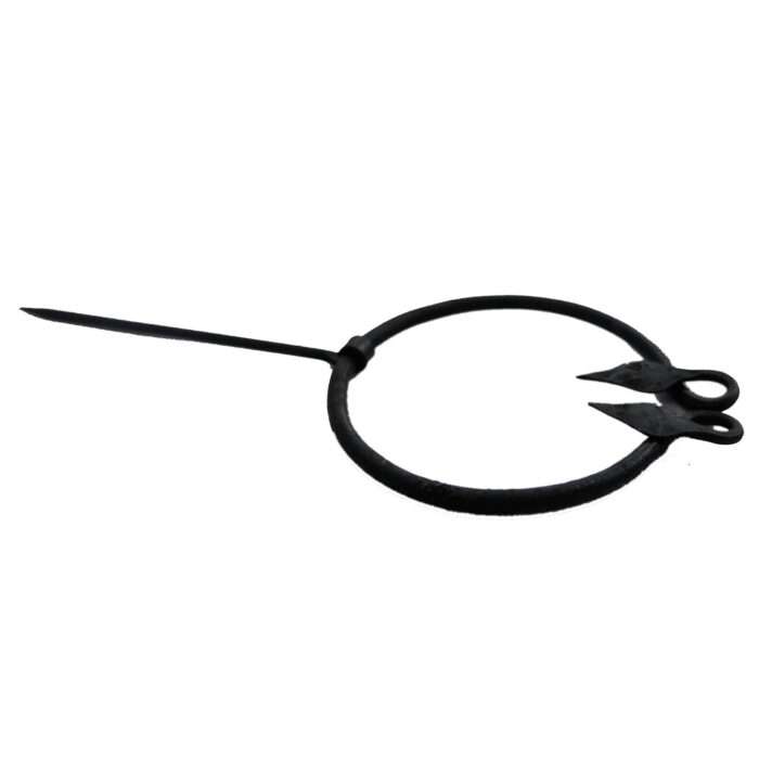 MRPin01 Hand-Forged Black Iron Double Leaf Brooch - Image 3