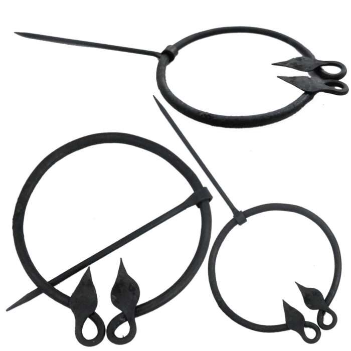 MRPin01 Hand-Forged Black Iron Double Leaf Brooch - Image 4
