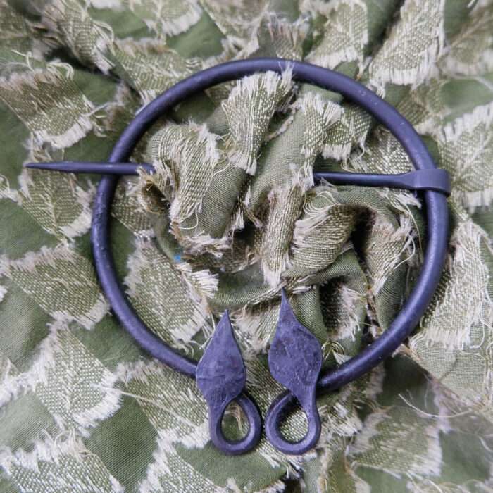 MRPin01 Hand-Forged Black Iron Double Leaf Brooch - Image 6