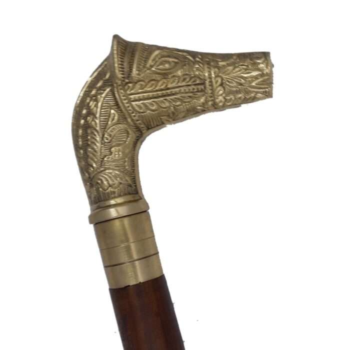 MRWS01 Walking Stick with Brass Horse Handle Grip - Image 2