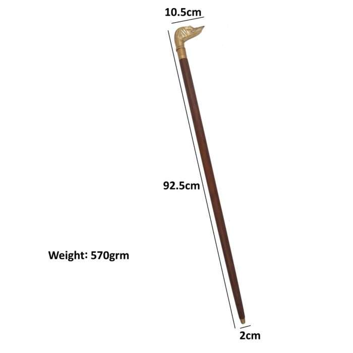 MRWS02 Walking Stick with Brass Dog Handle Grip - Image 6