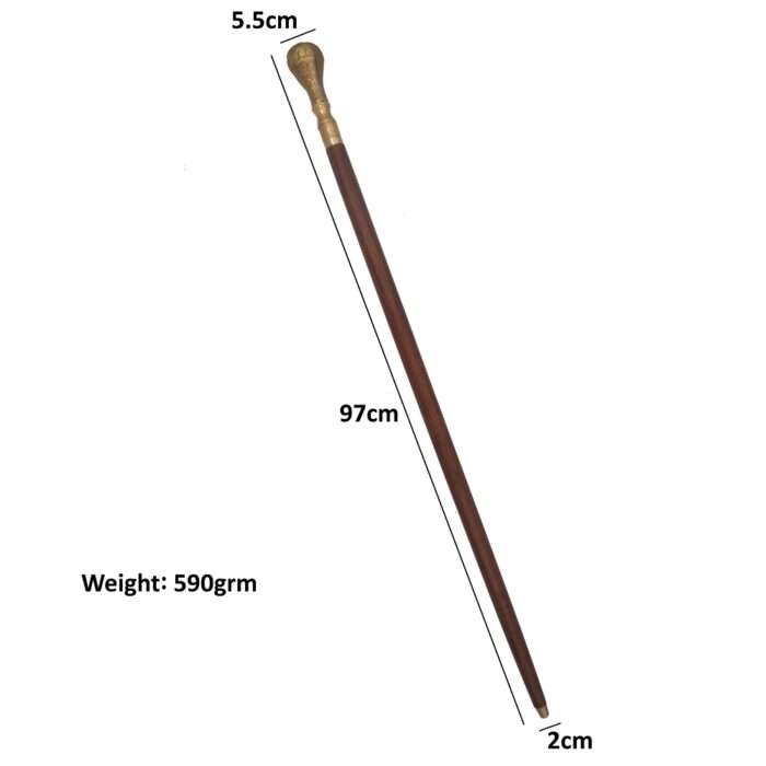 MRWS02 Walking Stick with Brass Knob Handle Grip - Image 6