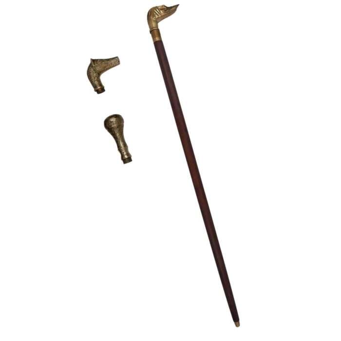 MRWS04 Walking Stick with Brass Handle Grip - Image 2