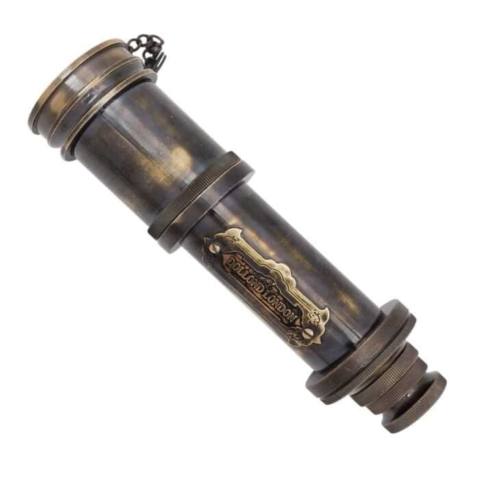 NT02b Antique Decor Spyglass Pirate Telescopewith Leather Box Telescope for Adventure Enthusiasts Monocular Nautical Decor for Gifting