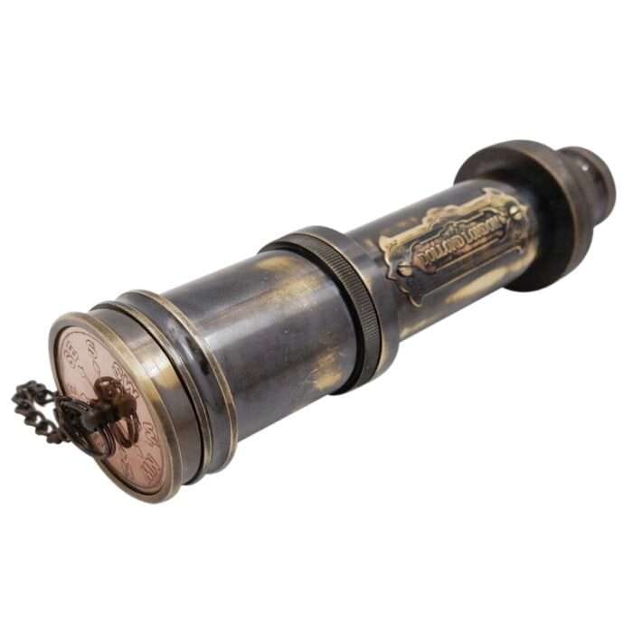 NT02c Antique Decor Spyglass Pirate Telescopewith Leather Box Telescope for Adventure Enthusiasts Monocular Nautical Decor for Gifting