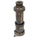 NT02f Antique Decor Spyglass Pirate Telescopewith Leather Box Telescope for Adventure Enthusiasts Monocular Nautical Decor for Gifting