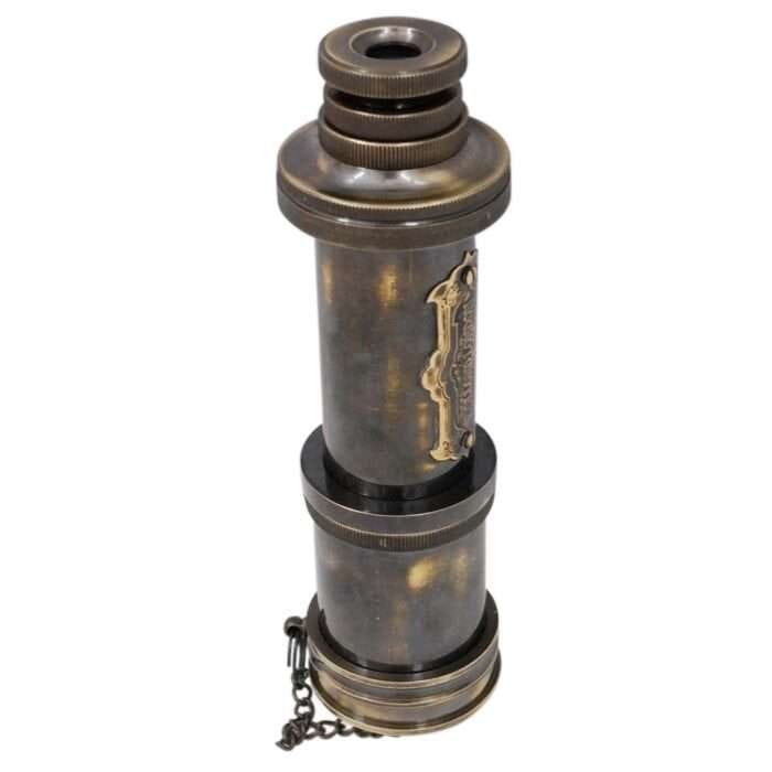 NT02f Antique Decor Spyglass Pirate Telescopewith Leather Box Telescope for Adventure Enthusiasts Monocular Nautical Decor for Gifting
