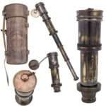 NT02i Antique Decor Spyglass Pirate Telescopewith Leather Box Telescope for Adventure Enthusiasts Monocular Nautical Decor for Gifting