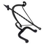 NT03d Armillary Arrow Solid Wrought Iron Sculpture