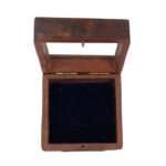 NT04a Antique Brass Sundial Compass with Wooden Box