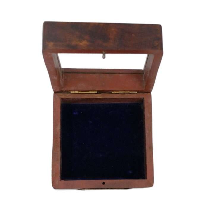 NT04a Antique Brass Sundial Compass with Wooden Box