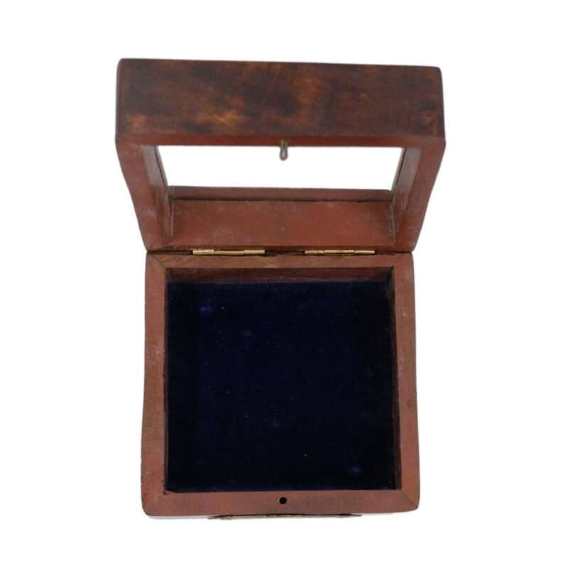 NT04a Antique Brass Sundial Compass with Wooden Box