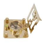 NT04b Antique Brass Sundial Compass with Wooden Box