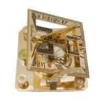 NT04c Antique Brass Sundial Compass with Wooden Box