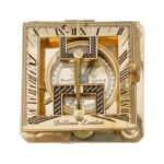 NT04d Antique Brass Sundial Compass with Wooden Box