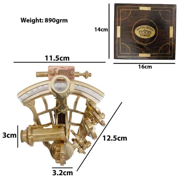 NT05e Antique Brass Sextant Vintage Working Collectible Astrolabe ReplicaVintage Handmade Collection