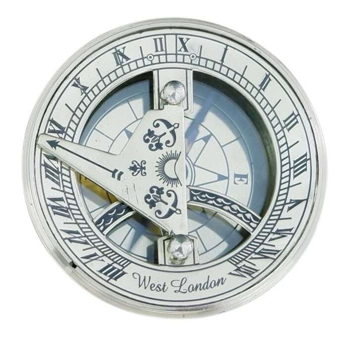 NT09c Vintage Compass and Sundial by ERA Collection Hiking Compass Outdoor Compass Engraved Compass Antique Nautical Solid Brass NT09 Vintage Compass and Sundial Hiking Compass - Image 4