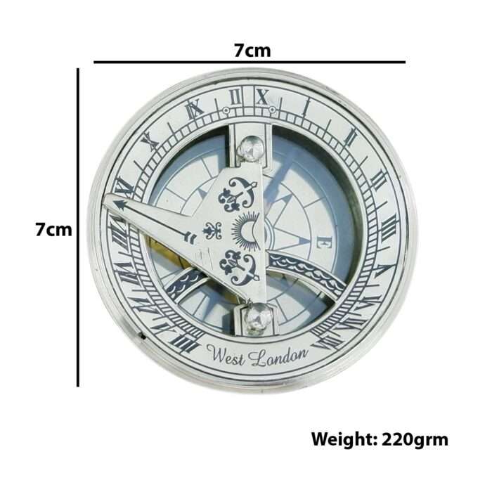 NT09f Vintage Compass and Sundial by ERA Collection Hiking Compass Outdoor Compass Engraved Compass Antique Nautical Solid Brass NT09 Vintage Compass and Sundial Hiking Compass - Image 7