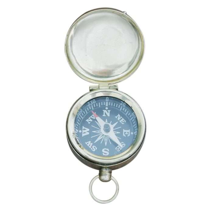 NT10b Chrome Finish Hunters Pocket Compass With Pouch Vintage handmade style compass NT10 Chrome Finish Hunters Pocket Compass - Image 3