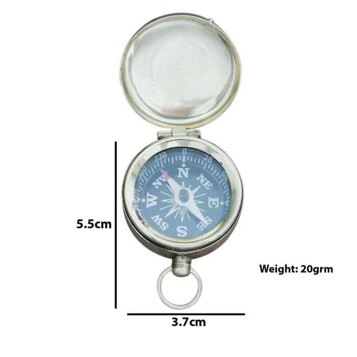 NT10g Chrome Finish Hunters Pocket Compass With Pouch Vintage handmade style compass NT10 Chrome Finish Hunters Pocket Compass - Image 8