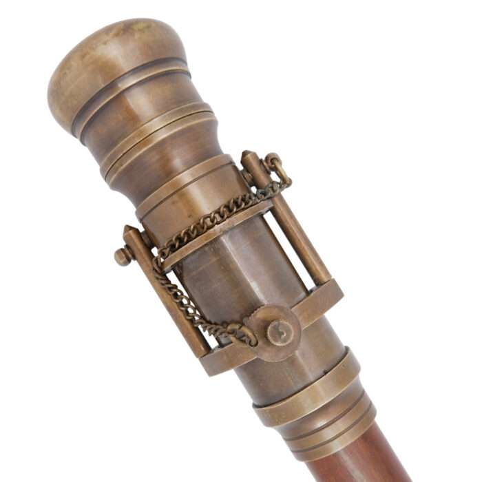 NT11a Victorian Walking Cane Nautical Antique Finish Walking Stick Telescope Collectible Wooden Cane with Brass Telescope Handle with Telescope Brass Handle Foldable Nautical Walking Stick NT11 Victorian Walking Cane - Image 2